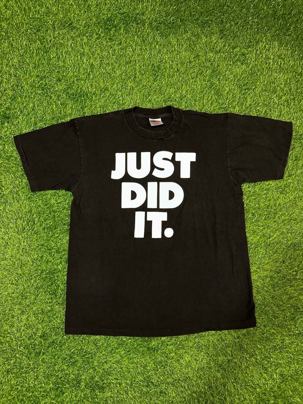 Oneita Nike Just Did It T-Shirt Size L Black Cotton